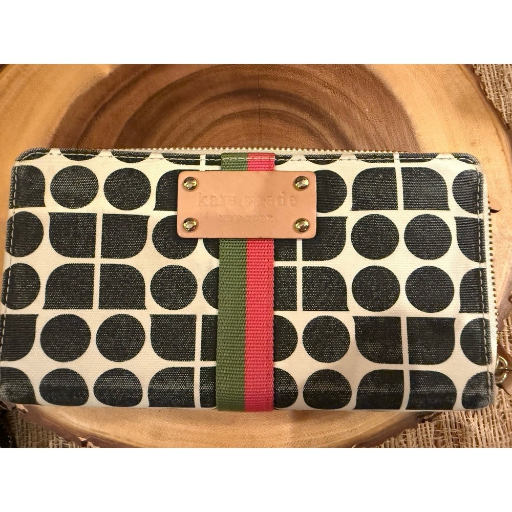 Kate Spade Neda Signature Classic Dot wallet featuring a geometric dot pattern